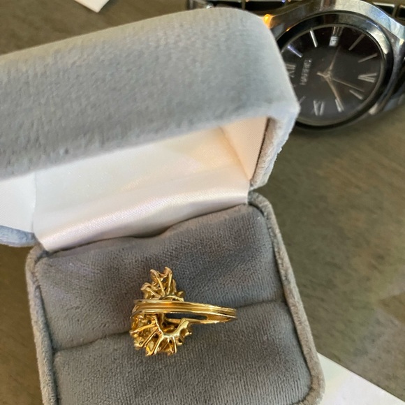 Sweetheart Gift!! Diamond Cocktail Ring 1.12 Carat, 14K Yellow Gold, Size 7 - Picture 4 of 10